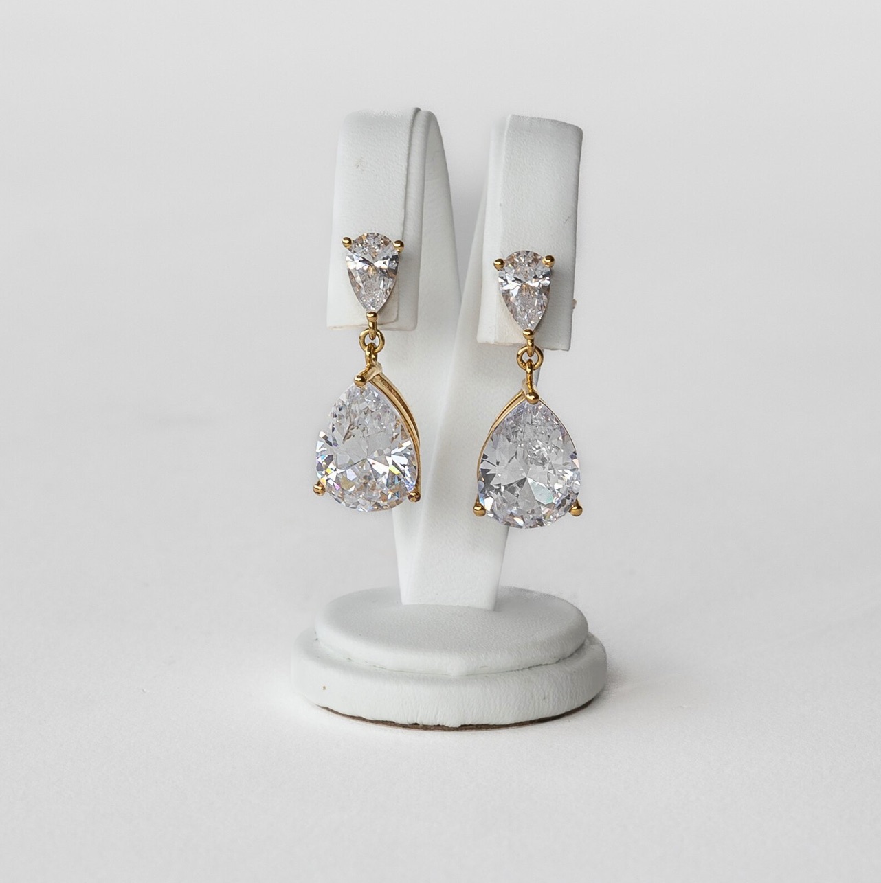 fashion-jewellery-modeschmuck Gold vermeil cubic zirkonia drop earring Emma