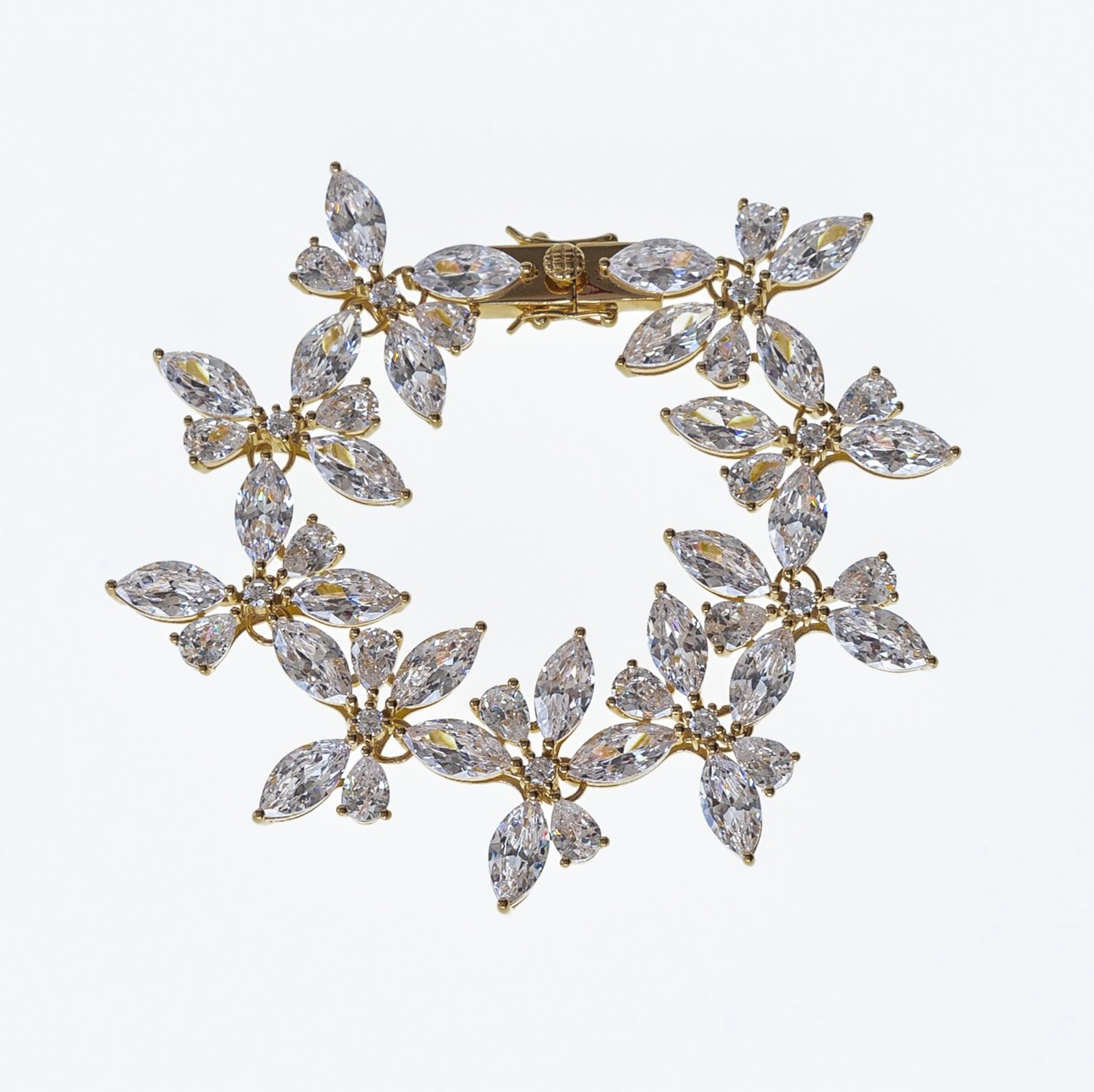 fashion-jewellery-modeschmuck Gold cubic zirconia vermeil statement bracelet Emily bracelet